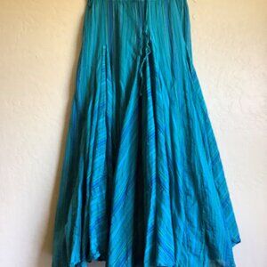 Chelsea & Theodore Blue Stripe Maxi Skirt